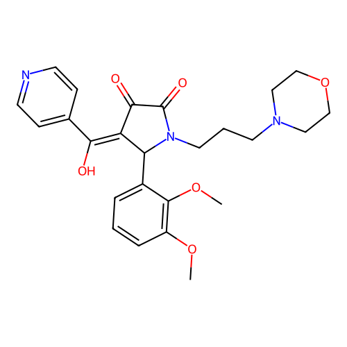 (4E)-5-(2,3-dimethoxyphenyl)-4-[hydroxy(pyridin-4-yl)methylidene]-1-(3-morpholin-4-ylpropyl)pyrrolidine-2,3-dione structure