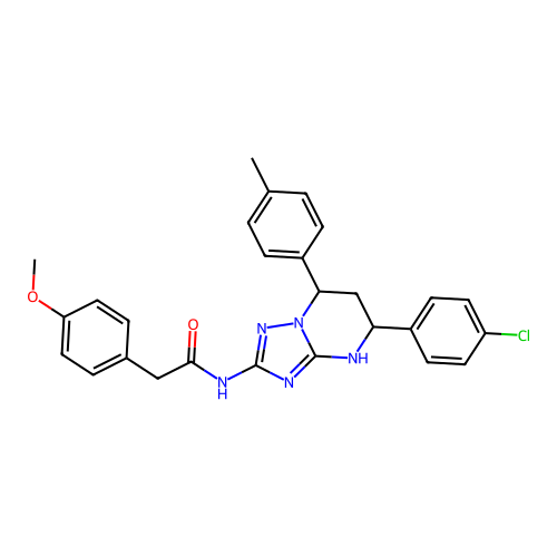 N-(5-(4-chlorophenyl)-7-(p-tolyl)-4,5,6,7-tetrahydro-[1,2,4]triazolo[1,5-a]pyrimidin-2-yl)-2-(4-methoxyphenyl)acetamide structure