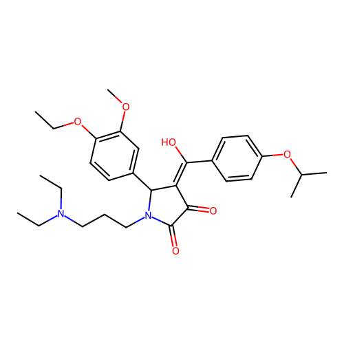 (4E)-1-[3-(diethylamino)propyl]-5-(4-ethoxy-3-methoxyphenyl)-4-[hydroxy-(4-propan-2-yloxyphenyl)methylidene]pyrrolidine-2,3-dione structure