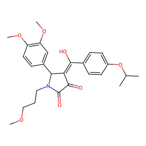 (4E)-5-(3,4-dimethoxyphenyl)-4-[hydroxy-(4-propan-2-yloxyphenyl)methylidene]-1-(3-methoxypropyl)pyrrolidine-2,3-dione structure