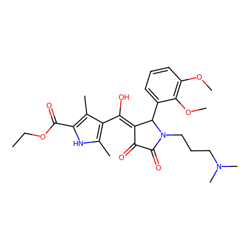 ethyl 4-(2-(2,3-dimethoxyphenyl)-1-(3-(dimethylamino)propyl)-4-hydroxy-5-oxo-2,5-dihydro-1H-pyrrole-3-carbonyl)-3,5-dimethyl-1H-pyrrole-2-carboxylate structure