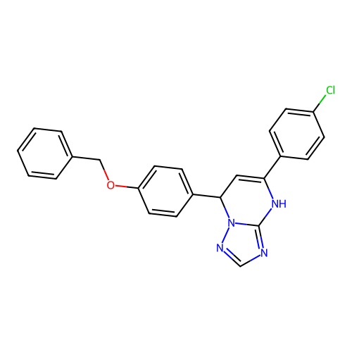 7-(4-(benzyloxy)phenyl)-5-(4-chlorophenyl)-4,7-dihydro-[1,2,4]triazolo[1,5-a]pyrimidine structure