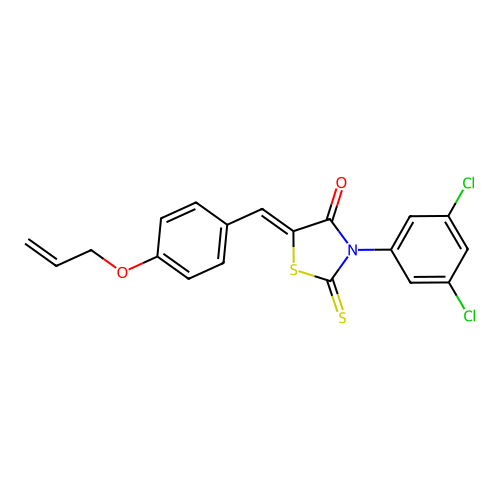 (Z)-5-(4-(allyloxy)benzylidene)-3-(3,5-dichlorophenyl)-2-thioxothiazolidin-4-one structure