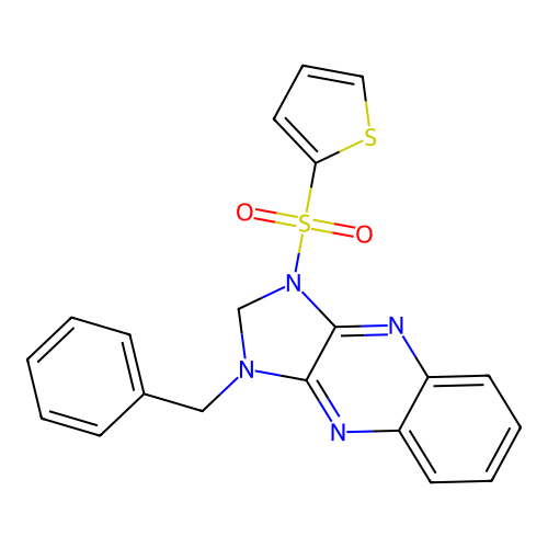 1-benzyl-3-(thiophen-2-ylsulfonyl)-2,3-dihydro-1H-imidazo[4,5-b]quinoxaline structure