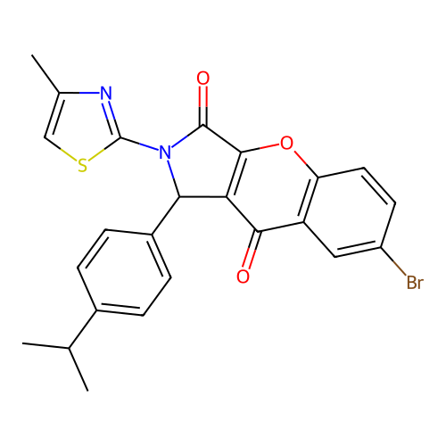 7-bromo-1-(4-isopropylphenyl)-2-(4-methylthiazol-2-yl)-1,2-dihydrochromeno[2,3-c]pyrrole-3,9-dione structure