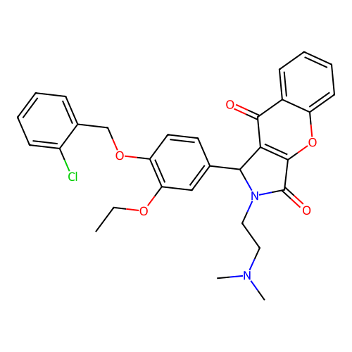 1-(4-((2-chlorobenzyl)oxy)-3-ethoxyphenyl)-2-(2-(dimethylamino)ethyl)-1,2-dihydrochromeno[2,3-c]pyrrole-3,9-dione structure