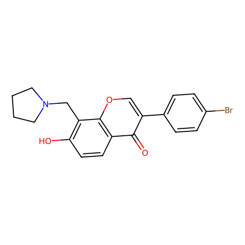 3-(4-bromophenyl)-7-hydroxy-8-(pyrrolidin-1-ylmethyl)-4H-chromen-4-one structure
