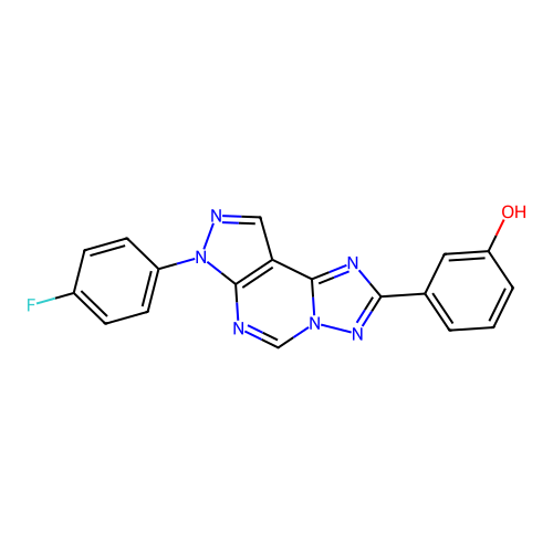 3-(7-(4-fluorophenyl)-7H-pyrazolo[4,3-e][1,2,4]triazolo[1,5-c]pyrimidin-2-yl)phenol structure