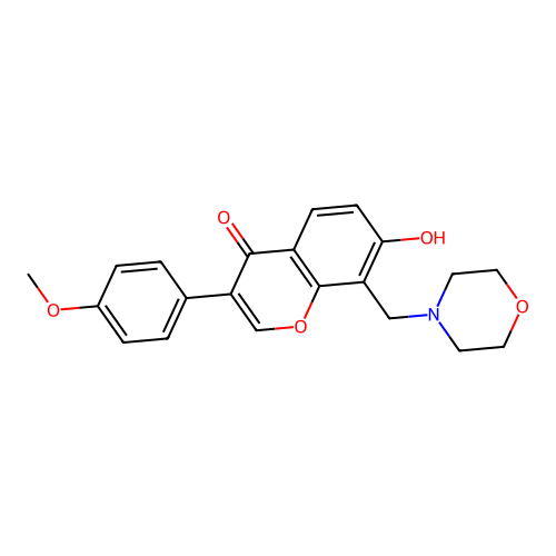 7-Hydroxy-3-(4-methoxyphenyl)-8-(morpholin-4-ylmethyl)chromen-4-one structure