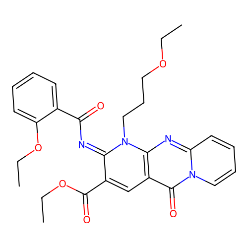 (Z)-ethyl 2-((2-ethoxybenzoyl)imino)-1-(3-ethoxypropyl)-5-oxo-2,5-dihydro-1H-dipyrido[1,2-a:2',3'-d]pyrimidine-3-carboxylate structure