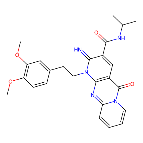 1-(3,4-dimethoxyphenethyl)-2-imino-N~3~-isopropyl-5-oxo-1,5-dihydro-2H-dipyrido[1,2-a:2,3-d]pyrimidine-3-carboxamide structure