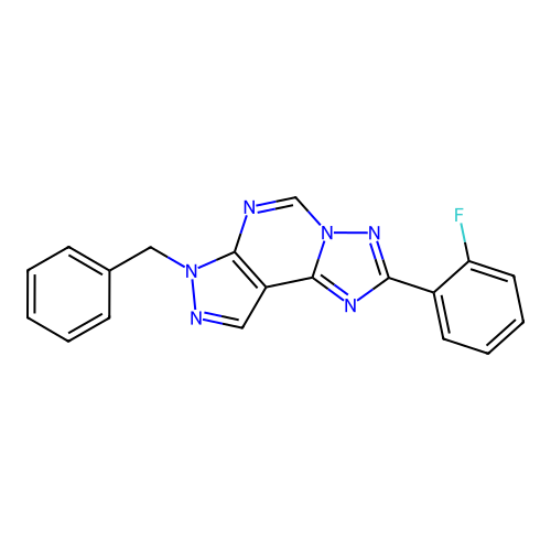 7-benzyl-2-(2-fluorophenyl)-7H-pyrazolo[4,3-e][1,2,4]triazolo[1,5-c]pyrimidine structure