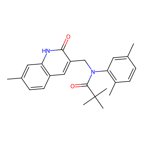N-(2,5-dimethylphenyl)-N-((2-hydroxy-7-methylquinolin-3-yl)methyl)pivalamide structure
