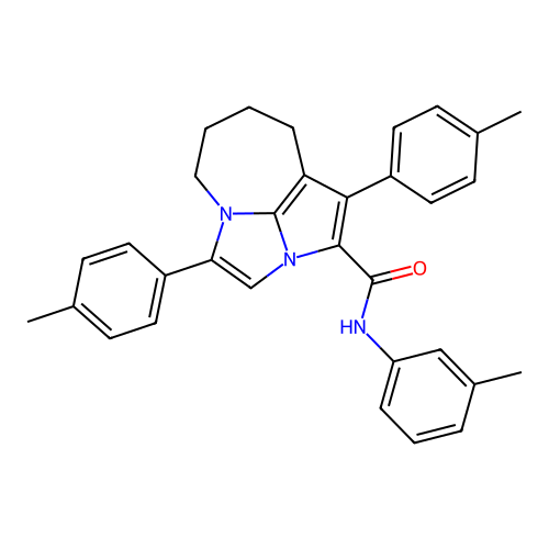 N-(3-methylphenyl)-1,4-bis(4-methylphenyl)-5,6,7,8-tetrahydro-2a,4a-diazacyclopenta[cd]azulene-2-carboxamide structure