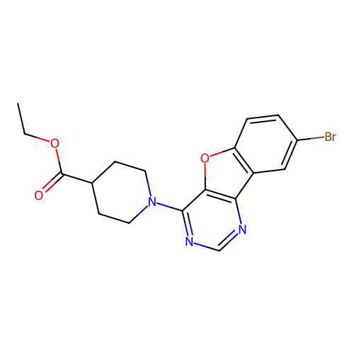 Ethyl 1-(8-bromo-[1]benzofuro[3,2-d]pyrimidin-4-yl)piperidine-4-carboxylate structure