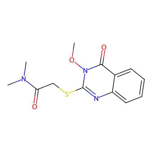 2-[(3-methoxy-4-oxo-3,4-dihydroquinazolin-2-yl)sulfanyl]-N,N-dimethylacetamide structure