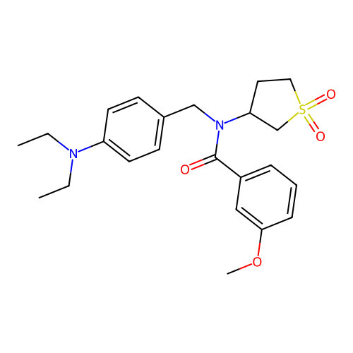 N-[4-(diethylamino)benzyl]-N-(1,1-dioxidotetrahydrothiophen-3-yl)-3-methoxybenzamide structure