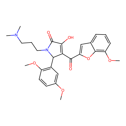 5-(2,5-dimethoxyphenyl)-1-[3-(dimethylamino)propyl]-3-hydroxy-4-(7-methoxy-1-benzofuran-2-carbonyl)-2,5-dihydro-1H-pyrrol-2-one structure