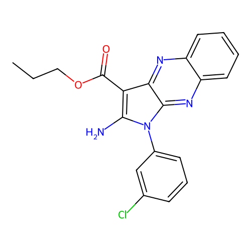 propyl 2-amino-1-(3-chlorophenyl)-1H-pyrrolo[2,3-b]quinoxaline-3-carboxylate structure