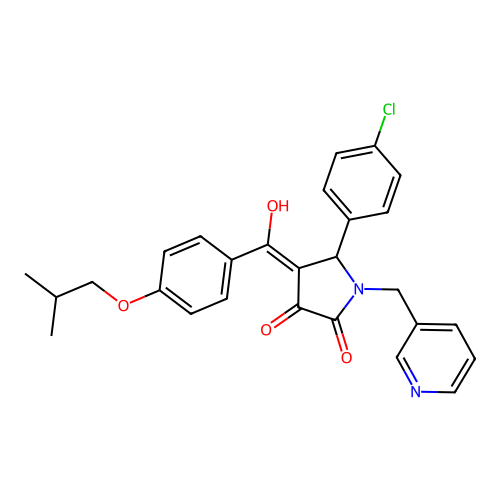 5-(4-chlorophenyl)-3-hydroxy-4-[4-(2-methylpropoxy)benzoyl]-1-[(pyridin-3-yl)methyl]-2,5-dihydro-1H-pyrrol-2-one structure