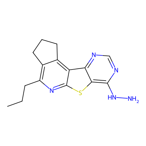 7-hydrazinyl-4-propyl-2,3-dihydro-1H-cyclopenta[4',5']pyrido[3',2':4,5]thieno[3,2-d]pyrimidine structure