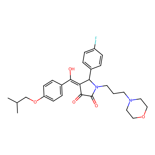5-(4-fluorophenyl)-3-hydroxy-4-[4-(2-methylpropoxy)benzoyl]-1-[3-(morpholin-4-yl)propyl]-2,5-dihydro-1H-pyrrol-2-one structure