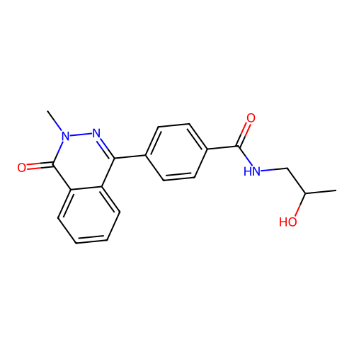 N-(2-hydroxypropyl)-4-(3-methyl-4-oxo-3,4-dihydrophthalazin-1-yl)benzamide structure