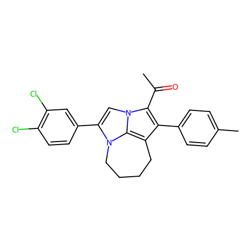 1-(4-(3,4-dichlorophenyl)-1-(p-tolyl)-5,6,7,8-tetrahydro-2a,4a-diazacyclopenta[cd]azulen-2-yl)ethanone structure