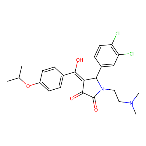 5-(3,4-dichlorophenyl)-1-(2-dimethylaminoethyl)-4-[hydroxy-(4-propan-2-yloxyphenyl)methylidene]pyrrolidine-2,3-dione structure