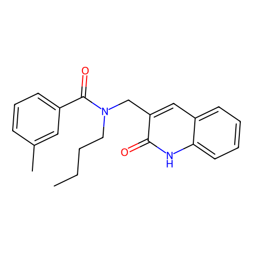 N-butyl-3-methyl-N-[(2-oxo-1,2-dihydroquinolin-3-yl)methyl]benzamide structure