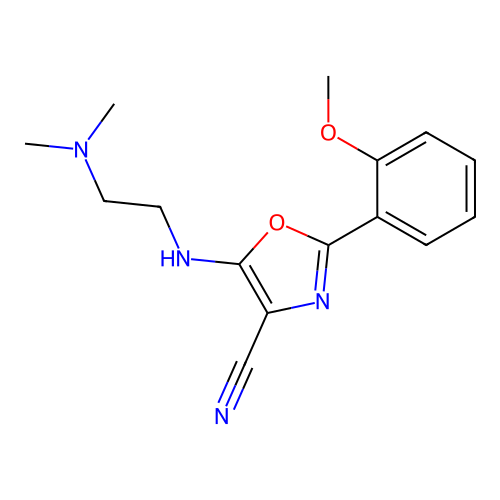 5-{[2-(Dimethylamino)ethyl]amino}-2-(2-methoxyphenyl)-1,3-oxazole-4-carbonitrile structure
