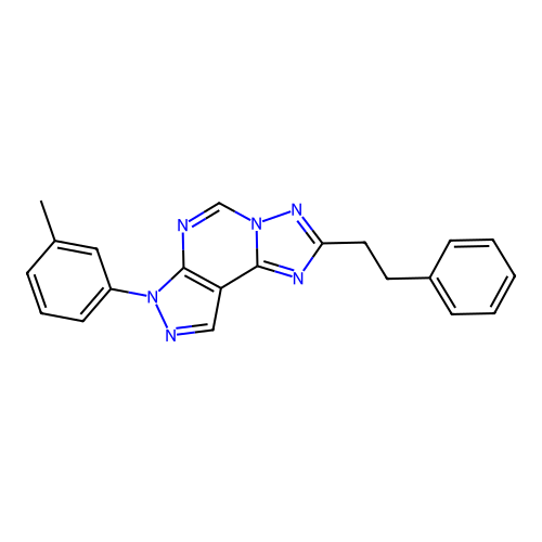 2-phenethyl-7-(m-tolyl)-7H-pyrazolo[4,3-e][1,2,4]triazolo[1,5-c]pyrimidine structure