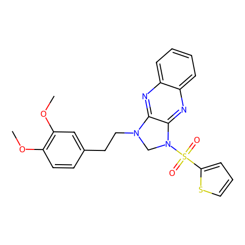 1-[2-(3,4-dimethoxyphenyl)ethyl]-3-thiophen-2-ylsulfonyl-2H-imidazo[4,5-b]quinoxaline structure