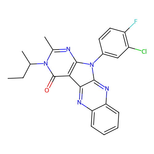 C23H19ClFN5O structure