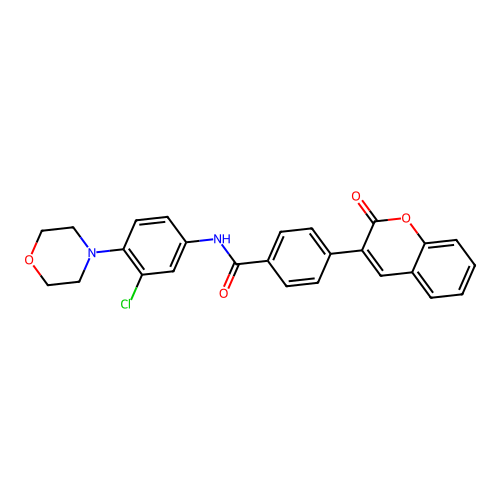 N-[3-chloro-4-(morpholin-4-yl)phenyl]-4-(2-oxo-2H-chromen-3-yl)benzamide structure