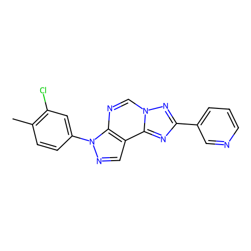 7-(3-chloro-4-methylphenyl)-2-(pyridin-3-yl)-7H-pyrazolo[4,3-e][1,2,4]triazolo[1,5-c]pyrimidine structure