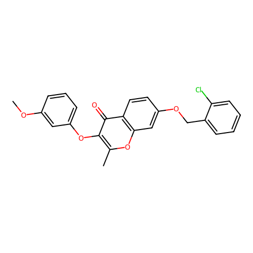 7-[(2-Chlorophenyl)methoxy]-3-(3-methoxyphenoxy)-2-methylchromen-4-one structure