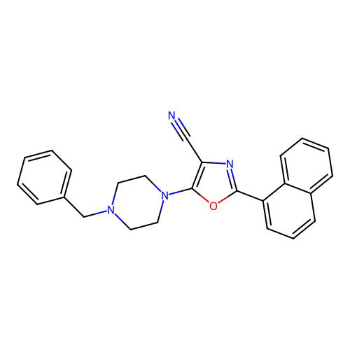5-(4-Benzylpiperazin-1-yl)-2-(naphthalen-1-yl)-1,3-oxazole-4-carbonitrile structure