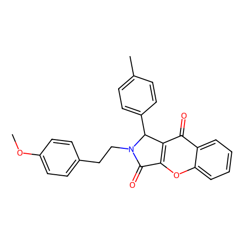 2-(4-methoxyphenethyl)-1-(4-methylphenyl)-1,2-dihydrochromeno[2,3-c]pyrrole-3,9-dione structure