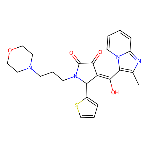 3-hydroxy-4-{2-methylimidazo[1,2-a]pyridine-3-carbonyl}-1-[3-(morpholin-4-yl)propyl]-5-(thiophen-2-yl)-2,5-dihydro-1H-pyrrol-2-one structure