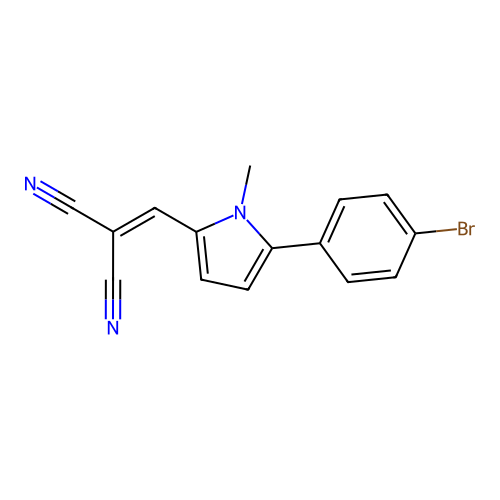 {[5-(4-bromophenyl)-1-methyl-1H-pyrrol-2-yl]methylidene}propanedinitrile structure