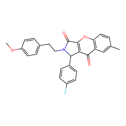 1-(4-fluorophenyl)-2-(4-methoxyphenethyl)-7-methyl-1,2-dihydrochromeno[2,3-c]pyrrole-3,9-dione structure