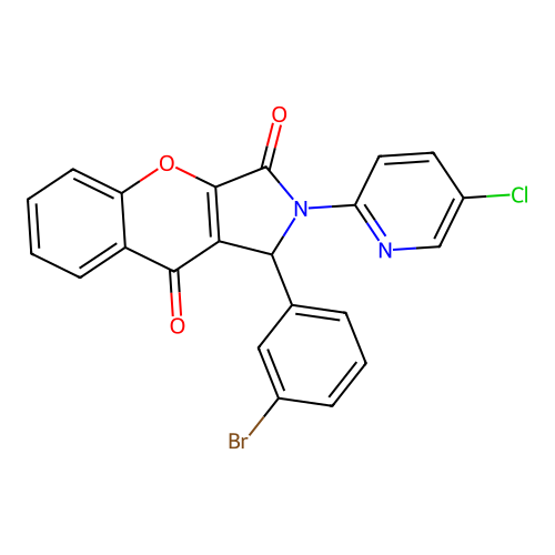 1-(3-bromophenyl)-2-(5-chloropyridin-2-yl)-1,2-dihydrochromeno[2,3-c]pyrrole-3,9-dione structure