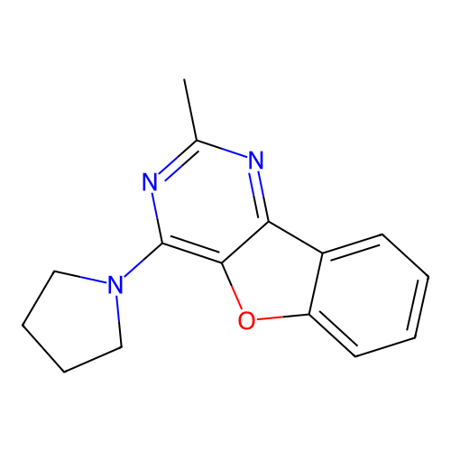 2-Methyl-4-pyrrolidin-1-yl-[1]benzofuro[3,2-d]pyrimidine structure