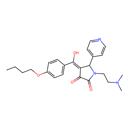 4-(4-butoxybenzoyl)-1-[2-(dimethylamino)ethyl]-3-hydroxy-5-(pyridin-4-yl)-2,5-dihydro-1H-pyrrol-2-one structure