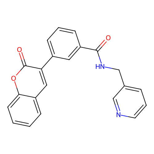 3-(2-oxo-2H-chromen-3-yl)-N-(pyridin-3-ylmethyl)benzamide structure