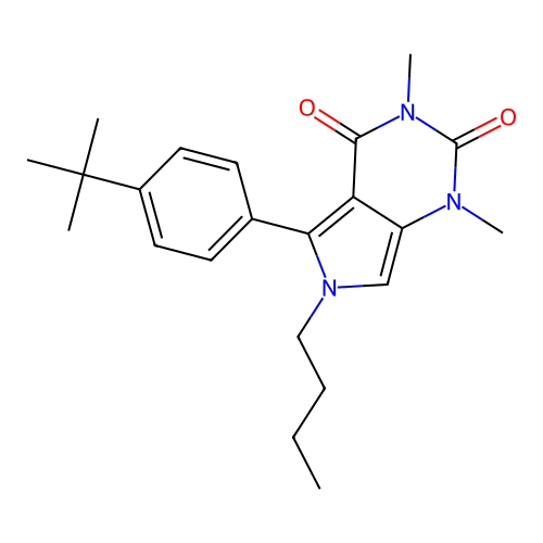 6-butyl-5-(4-tert-butylphenyl)-1,3-dimethylpyrrolo[3,4-d]pyrimidine-2,4-dione structure