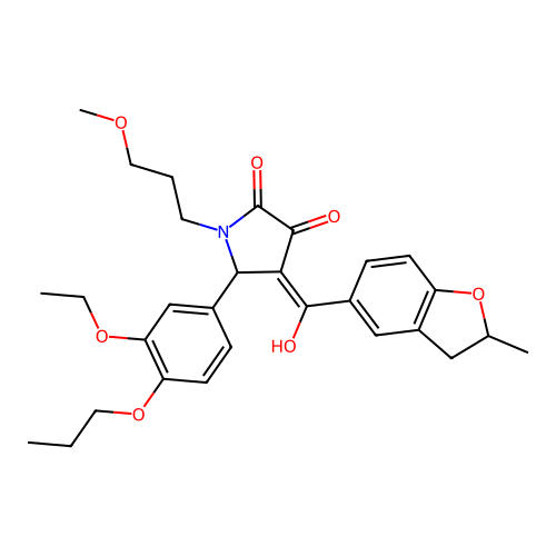 (4E)-5-(3-ethoxy-4-propoxyphenyl)-4-[hydroxy(2-methyl-2,3-dihydro-1-benzofuran-5-yl)methylidene]-1-(3-methoxypropyl)pyrrolidine-2,3-dione structure