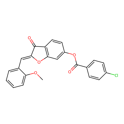 2-[(2-Methoxyphenyl)methylene]-3-oxobenzo[3,4-b]furan-6-yl 4-chlorobenzoate structure