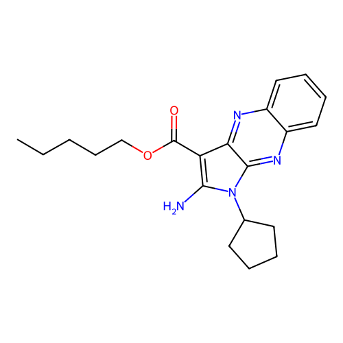 pentyl 2-amino-1-cyclopentyl-1H-pyrrolo[2,3-b]quinoxaline-3-carboxylate structure